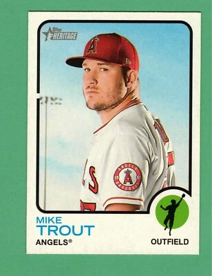 2022 TOPPS HERITAGE MIKE TROUT ERROR MISSING BORDER GAP 1:9506 #100 ANGELS - Image 1 of 2