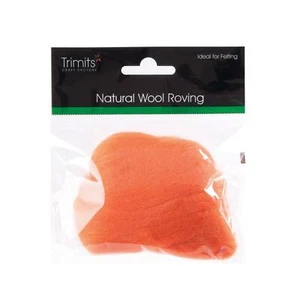 TRIMITS Natural 100% Lana Roving Para Fieltre Agujas 10g - NARANJA - Imagen 1 de 1