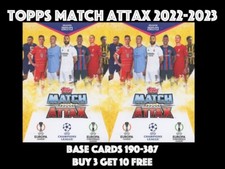 TOPPS MATCH ATTAX 2022-2023  2022/23 BASE CARDS #190 - #387 + TACTICS