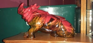 Red flambe Rhino figurine  - Picture 1 of 1