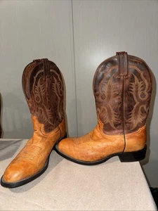 Botas de Vaquero Tony Lama EE. UU. Media Pluma Avestruz Para Hombre Talla 9D - Imagen 1 de 9