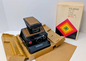NOS? Polaroid SX-70 Land Camera Model 3 Ebony w/ Box, Packaging - Picture 1 of 10