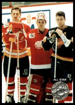 1991-92 Pro Set Platinum #280 Gary Roberts / Tim Cheveldae / Trevor Linden - Image 1 of 2