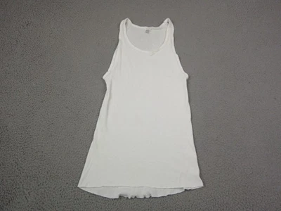 Camiseta sin mangas Jockey vintage para hombre grande L blanca acanalada algodón años 80 90 Foto 1 de 4