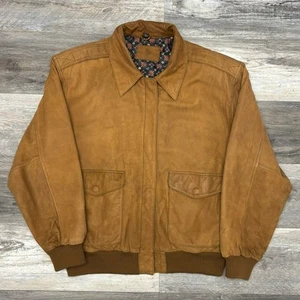 Vintage Hunt Club Brown Womens M Insulated Genuine Leather Flight Bomber Jacket - Picture 1 of 9
