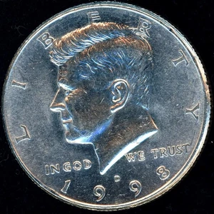 1998-D KENNEDY HALF DOLLAR 1-COIN BRILLIANT ABOUT UNCIRCULATED - Picture 1 of 2
