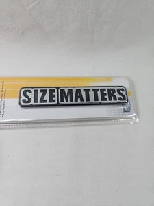 "Size Matters" Chrome &Black Emblem Car Truck Sticker Decal 5"x1" Pilot IP-246WK - Picture 1 of 3