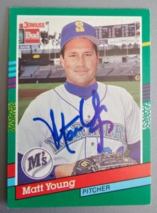 1991 Donruss #493 Matt Young Autographed Seattle Mariners Baseball Card - Signed - Picture 1 of 2