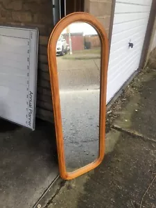 Mid Century MCM Teak Wandspiegel groß 101 cm x 36 cm Retro Vintage - Bild 1 von 10