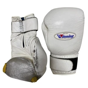 Winning Boxing Gloves 16oz Lace Up type MS-600 White for Professional USED - Picture 1 of 12