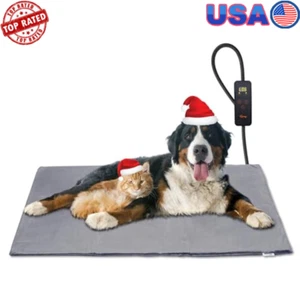 Electric Pet Heating Pad 6 Temp Settings Timer Safe Indoor Chew Resistant Cord - Picture 1 of 7