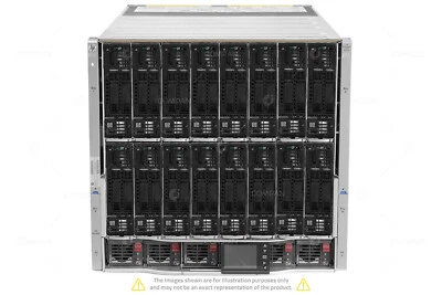HPE C7000 16x BL460c Gen10 32x Xeon Gold 5120 2TB RAM 32x 300GB Rails - Image 1 of 4