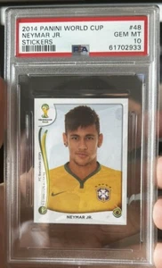 Panini 2014 World Cup Neymar Jr. PSA 10 Gem Mint Sticker Brasilien - Bild 1 von 2