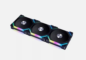 Lian Li UNI Ventilateur SL120 V1 RGB Noir 120mm Pack Ventilateur avec Manette - UF-SL120-3B - Photo 1/10