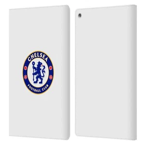 OFFICIAL CHELSEA FOOTBALL CLUB CREST LEATHER BOOK FLIP CASE FOR AMAZON FIRE - Picture 1 of 15