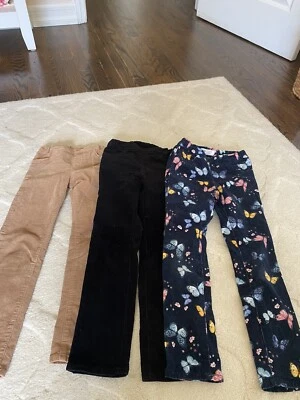 H and M Niñas 3 Cordoroy Pierna Recta-Pantalones Talla 5-6 Con Cintura Ajustable Foto 1 de 4