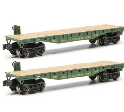 2 PACK - O Gauge 10-1/2" Flat Cars - CHICAGO & NORTHWESTERN - New Item Never Ran - Image 1 of 2