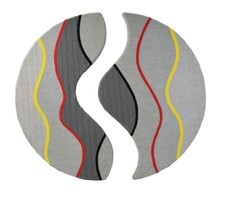 Vintage Fiber Arts Circular Wall Sculpture Diptych Jan Bruggeman