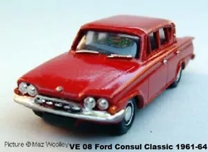 00/4mm 1:76 R PARKER MODELS VE 08 FORD CONSUL CLASSIC1961-1964 "UNPAINTED" - Picture 1 of 3