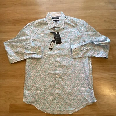 Camisa de vestir de manga larga con botones para hombre talla L colección Informe calce ajustado elástica Foto 1 de 4