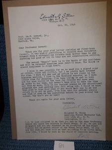 Elisabet M. Stone Original Autograph Novelist Signed 3 Times Typed Letter Oct. 2 - Picture 1 of 8