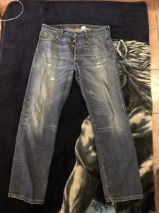 Levis 501 Limited Edition {37x30.5} Blue Jeans Distressed *Broken In* - Picture 1 of 10