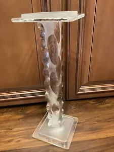 Raro arte post moderno vidrio cristal tallado pedestal de hielo soporte de exhibición transparente - Imagen 1 de 18