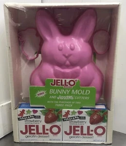 Vintage Jell-O Bunny Mold And Jigglers Cutters - Picture 1 of 8