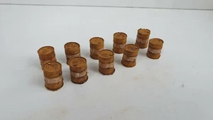 10 x PAINTED resin battered barrels Terrain 28mm Scale Table top Wargaming - Picture 1 of 3