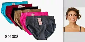 3-6 WOMEN Full BRIEFS Seamless MID RISE PANTIES UNDIES Underwear ONE SIZE 91008 - Picture 1 of 3