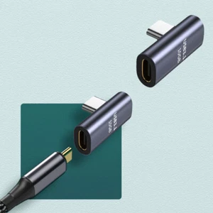 USB-C Male to USB-C Female Adapter Data Right Angled Converter Charge - Picture 1 of 8