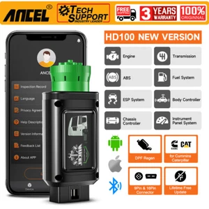 Escáner de camión de alta resistencia diésel ANCEL HD100 BT todo sistema DPF lluvia para Cummins - Imagen 1 de 7