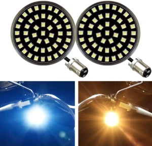 Eagle Lights Black 2” Front LED Turn Signals with White Running Light DRL Harley - Foto 1 di 9