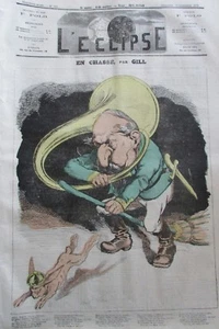 EN CHASSE CARICATURE NAPOLÉON III JOURNAL SATIRIQUE L'ECLIPSE N° 200 de 1872 - Picture 1 of 1