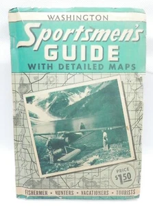 Guida sportiva vintage con mappe c.1953 Stato di Washington (info pesca caccia) - Foto 1 di 8