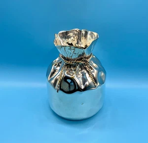 JARRÓN CON CORDÓN BOLSA DINERO CHAPADA EN PLATA ALMAZAN 6,75" - Imagen 1 de 13