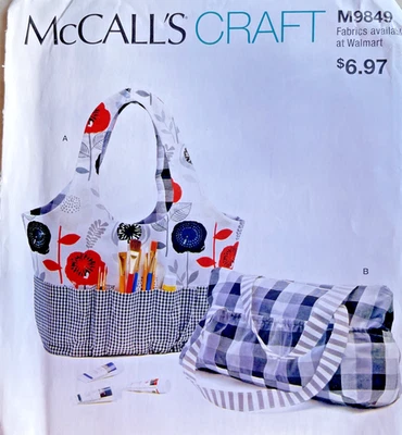 Sewing Pattern # M9849 Bag for Crafts Hobby Tote and Bag Factory Fold - Image 1 of 2