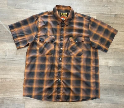 Dixxon THE HARDIN Mens XXL Short Sleeve Snap Button Plaid Bamboo Cotton Shirt - Image 1 of 4