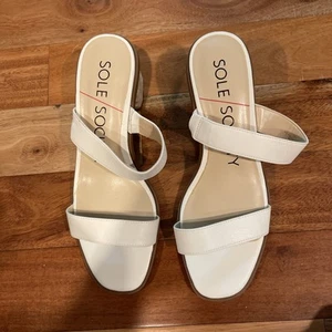 Sole Society Sandal Heel Womens Size US 9 Lunespa Jute Wrapped Slip On - Picture 1 of 3