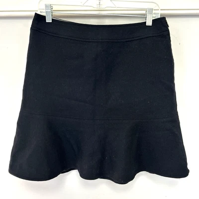 GAP Y2K Black Wool Mini Skirt Size M Academia Flared Whimsigoth Skater Goth Prep - Image 1 of 4