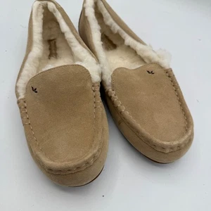 Koolaburra UGG Lezly hellbraun Wildleder Lammfell gefüttert Mokassin Hausschuhe Damengröße 9 - Bild 1 von 3