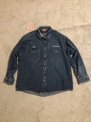 Red Kap Denim Shirt Mens XL Blue Long Sleeve Western Workwear Pearl Snap Cotton - Image 1 of 4