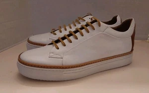 Untamed Street SOHO Edge White Cognac Leather Welted Sneakers Sz 46 US 13 Italy - Picture 1 of 20