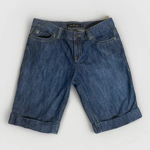 Calvin Klein Jeans Damen Gr. 14 Bermuda Denim Shorts Saum Dunkelblau Classic Fit - Bild 1 von 6