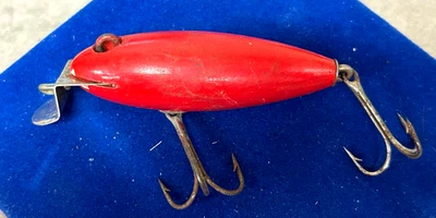 Creek Chub Bait Wiggler All Red 112 - Old Paint Touch Up - Chips - Image 1 of 4