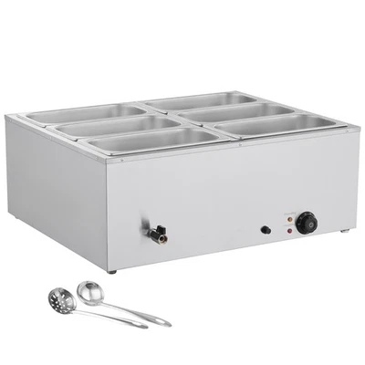Uimoso 6-Pan Commercial Food Warmer Buffet Bain Marie Countertop Steam Table - Image 1 of 4