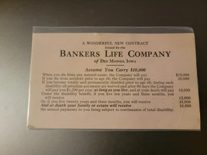Bankers Life Company Des Moines Iowa Advertising Ink Blotter - Picture 1 of 2