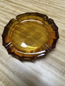 Vintage Fostoria Amber Coin Glass Large Ashtray Circa 1958-1982 - Picture 1 of 5