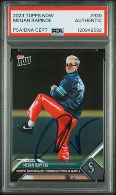 Megan Rapinoe Firmado 2023 Topps Ahora #930 Marineros Primer Lanzamiento PSA Losa POP 1 Foto 1 de 3