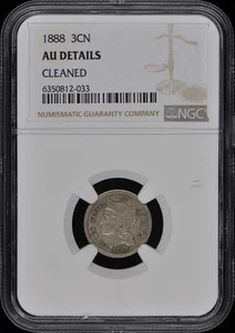 1888 Three Cent Piece - Copper Nickel 3CN NGC AU Details - Picture 1 of 4